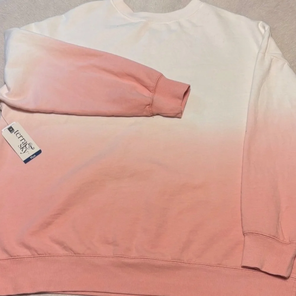 Terra & Sky Death Valley Graphic Oversized Sweatshirt Pink Sz 0-14W - Picture 2 of 4